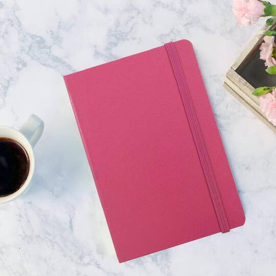 JAM Paper Travel Size Hardcover Notebook with Elastic Band